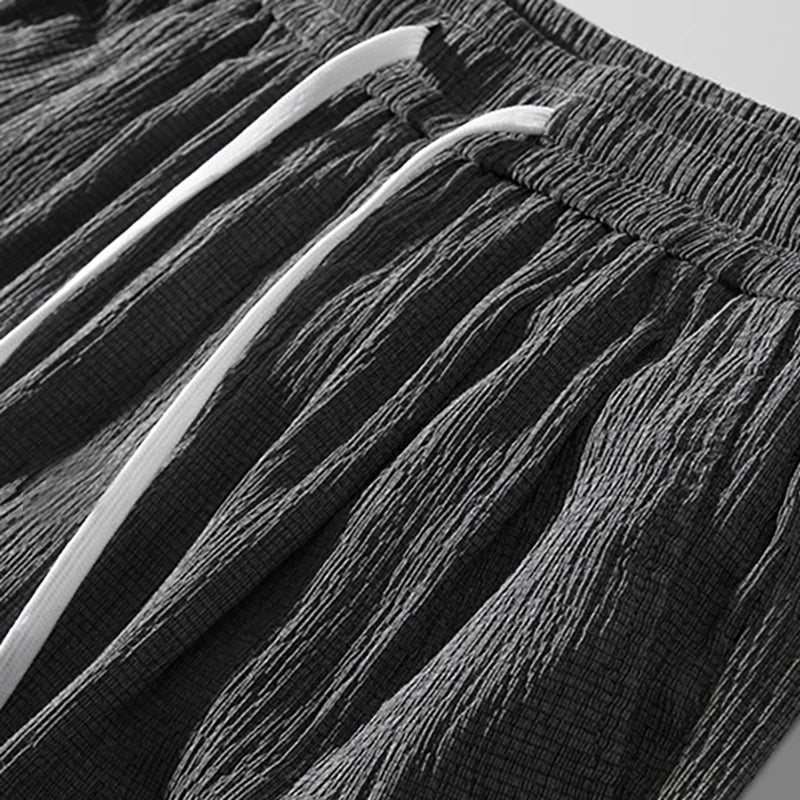 Lce Silk Shorts Men's Thin Sports Cropped Pants Loose Straight Leg Cool Breathable New Fashion Trend Casual XL-XXXL Vibey