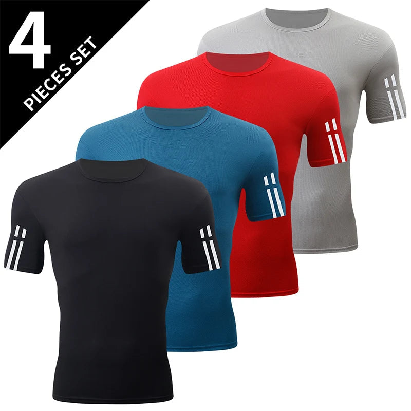 4/1/2 Pack Men's Gradient Quick-drying Sportswear Teenagers Leisure Joker Short-sleeved Multi-size Mixed-color Running Fitness T Vibey