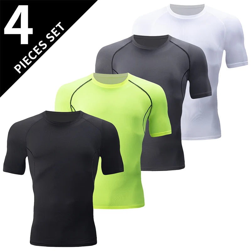 4/1/2 Pack Men's Gradient Quick-drying Sportswear Teenagers Leisure Joker Short-sleeved Multi-size Mixed-color Running Fitness T Vibey