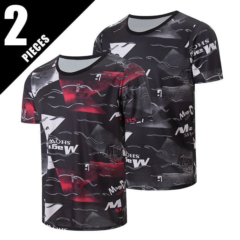 4/1/2 Pack Men's Gradient Quick-drying Sportswear Teenagers Leisure Joker Short-sleeved Multi-size Mixed-color Running Fitness T Vibey
