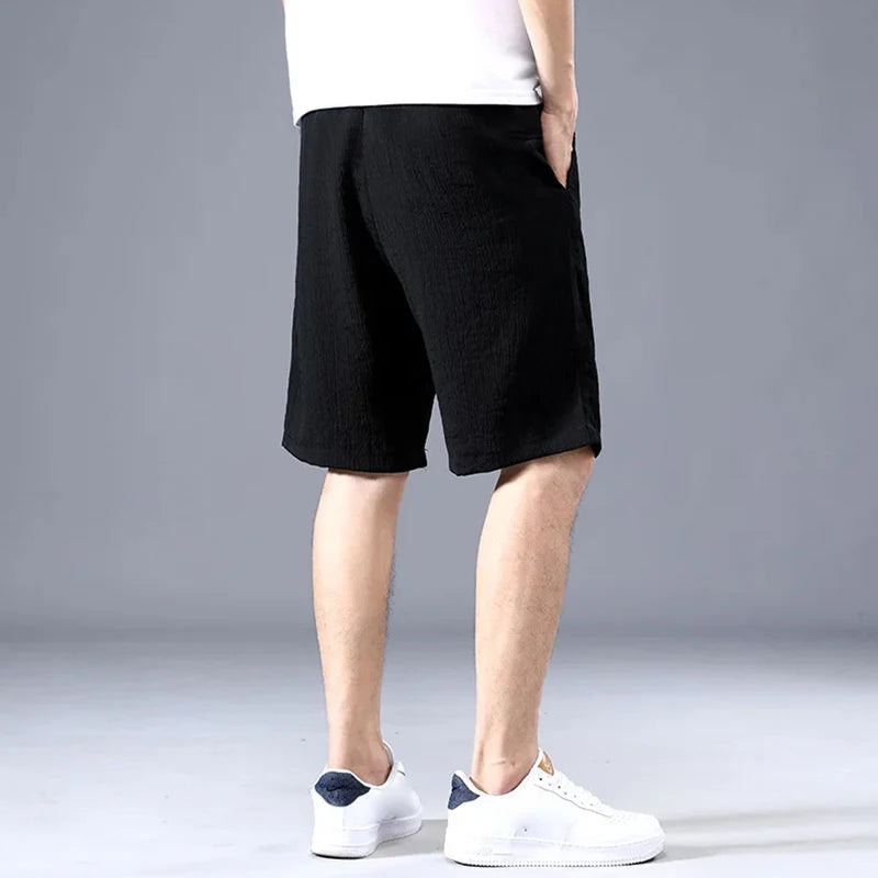 Lce Silk Shorts Men's Thin Sports Cropped Pants Loose Straight Leg Cool Breathable New Fashion Trend Casual XL-XXXL Vibey