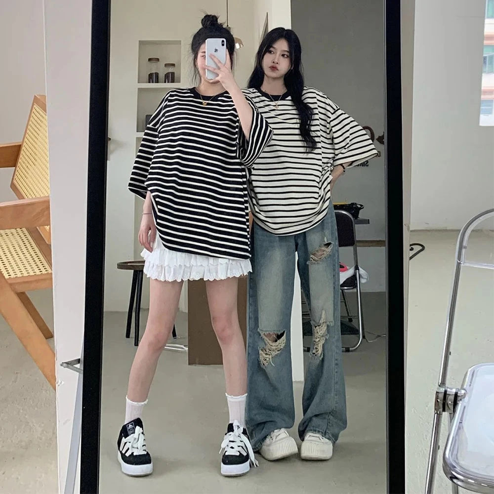 American Vintage Hole Y2k Women Jeans High Waist Jeans Wide Leg Baggy Loose Straight Hip Hop Streetwear Dragging Denim Pants Vibey